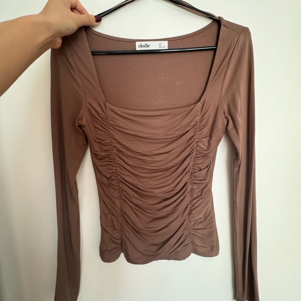 Elodie Ruched Long Sleeve Blouse - Small